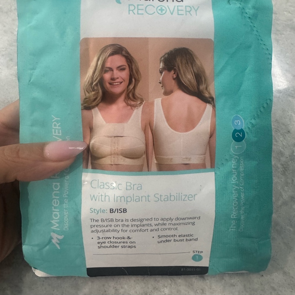 Marena Recovery Classic Bra with Implant Stabilizer - White